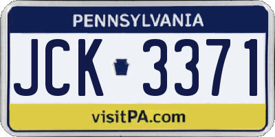 PA license plate JCK3371