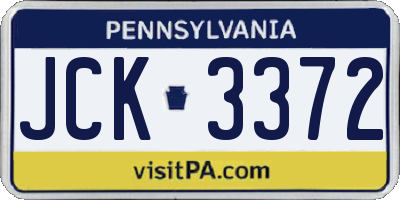 PA license plate JCK3372