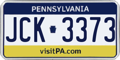 PA license plate JCK3373