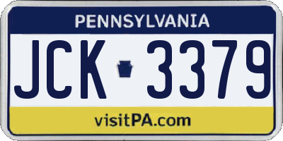 PA license plate JCK3379