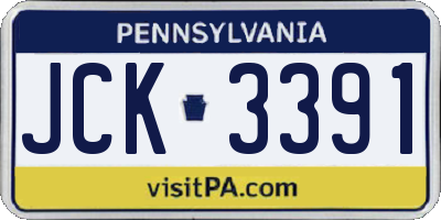 PA license plate JCK3391
