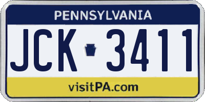 PA license plate JCK3411