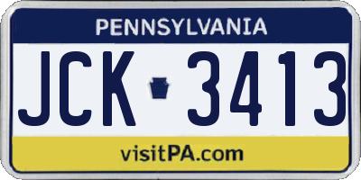 PA license plate JCK3413