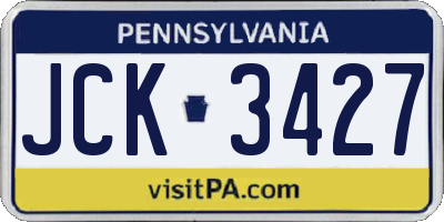 PA license plate JCK3427