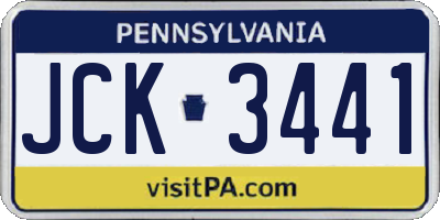 PA license plate JCK3441