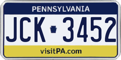 PA license plate JCK3452