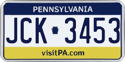 PA license plate JCK3453