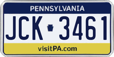 PA license plate JCK3461