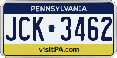 PA license plate JCK3462