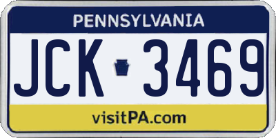 PA license plate JCK3469