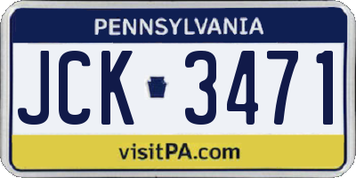 PA license plate JCK3471