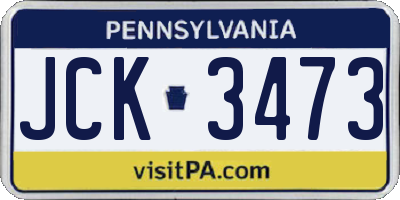 PA license plate JCK3473