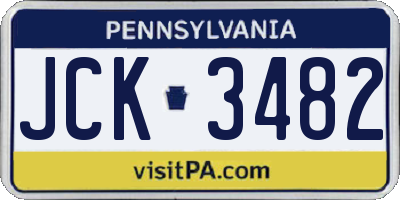 PA license plate JCK3482