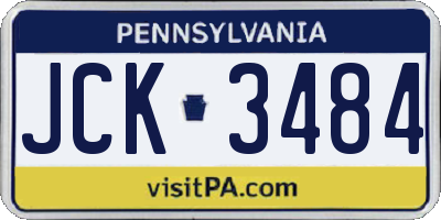 PA license plate JCK3484