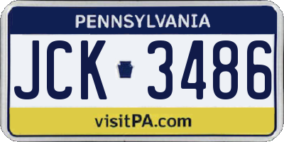 PA license plate JCK3486
