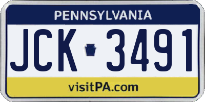 PA license plate JCK3491