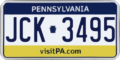 PA license plate JCK3495