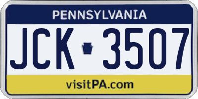 PA license plate JCK3507