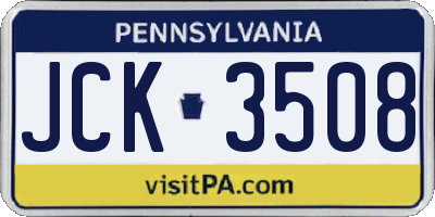PA license plate JCK3508