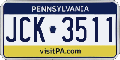 PA license plate JCK3511