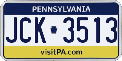 PA license plate JCK3513