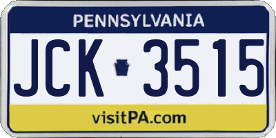 PA license plate JCK3515