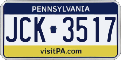 PA license plate JCK3517