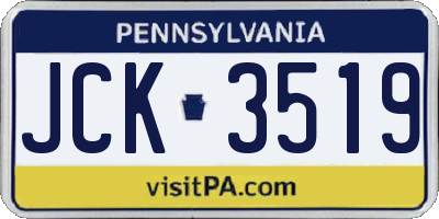 PA license plate JCK3519