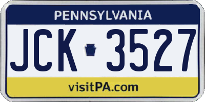 PA license plate JCK3527