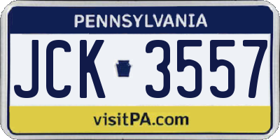 PA license plate JCK3557