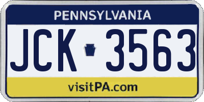 PA license plate JCK3563