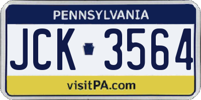 PA license plate JCK3564