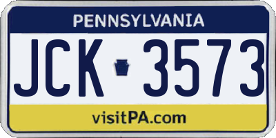 PA license plate JCK3573