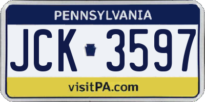 PA license plate JCK3597