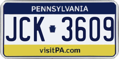 PA license plate JCK3609