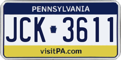 PA license plate JCK3611