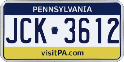 PA license plate JCK3612