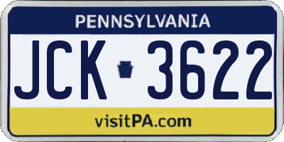 PA license plate JCK3622