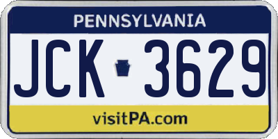 PA license plate JCK3629