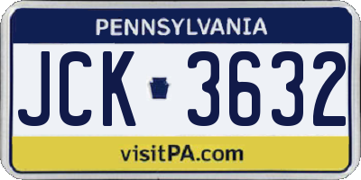 PA license plate JCK3632