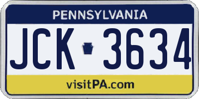 PA license plate JCK3634