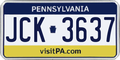 PA license plate JCK3637