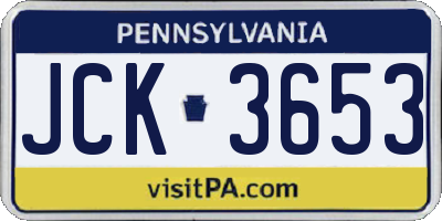 PA license plate JCK3653