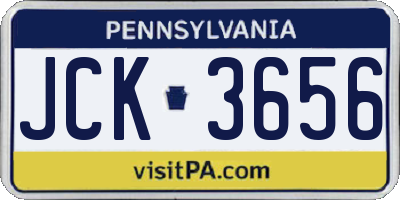 PA license plate JCK3656
