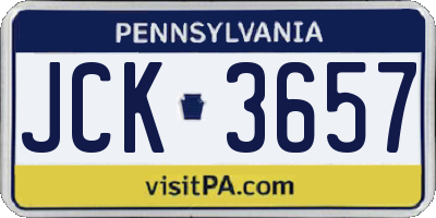 PA license plate JCK3657
