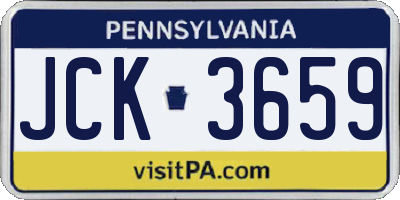 PA license plate JCK3659