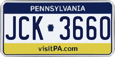 PA license plate JCK3660