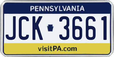 PA license plate JCK3661