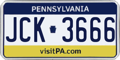 PA license plate JCK3666