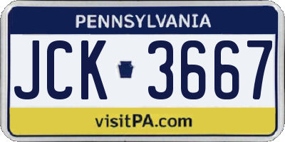 PA license plate JCK3667